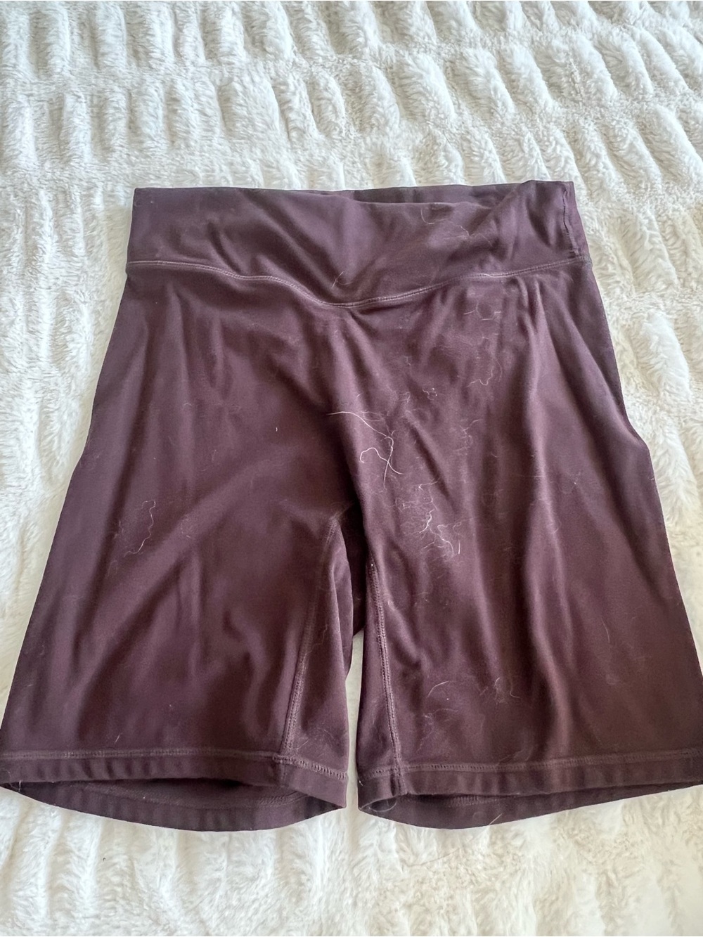 Women's High-Rise Bike Shorts in Deep Plum